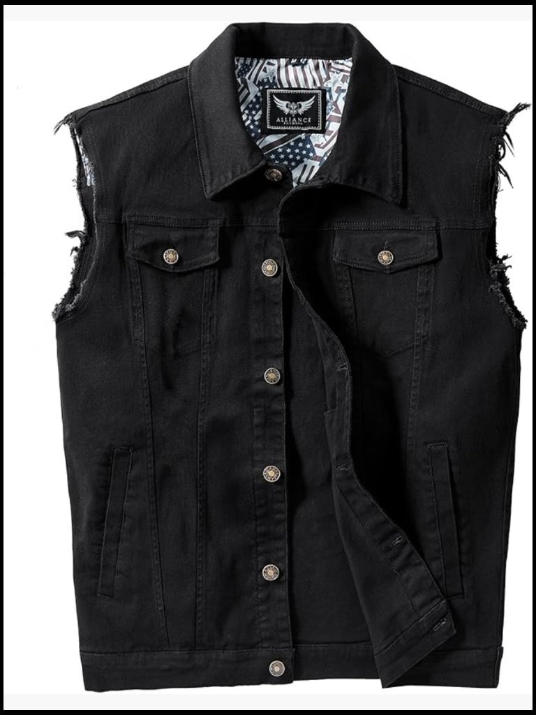 Men's Denim Vest Stretchy Motorcycle Sleeveless Casual Jacket